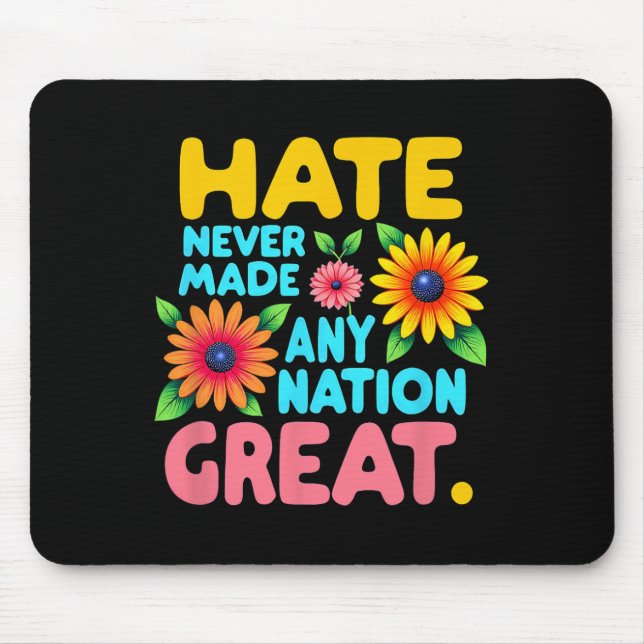 Mousepad Estilo Floral Boho Odio Nunca Fez Nenhum Excelente (Frente)