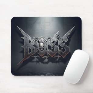 Mousepad Estilo Heavy Metal BOSS Caveira e Arame Farpado