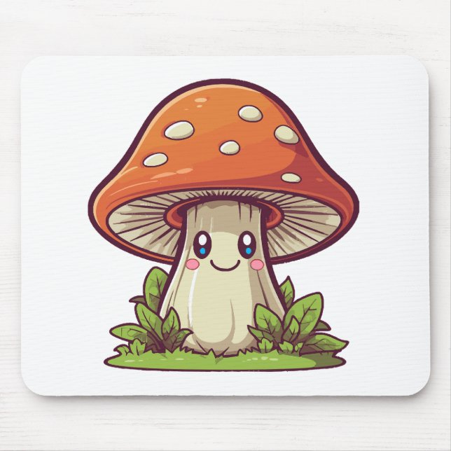 Mousepad Estilo kawaii fofo, Caça de cogumelos (Frente)