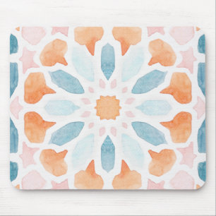 Mousepad Estilo marroquino no estilo azul e laranja 2