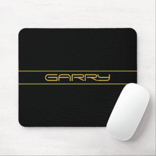 Mousepad Estilo Moderno Editável Texto Dourado & Listras