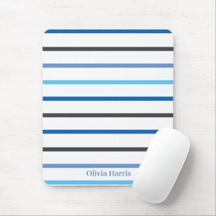 Mousepad Estilo Moderno Listras Azuis Personalizado