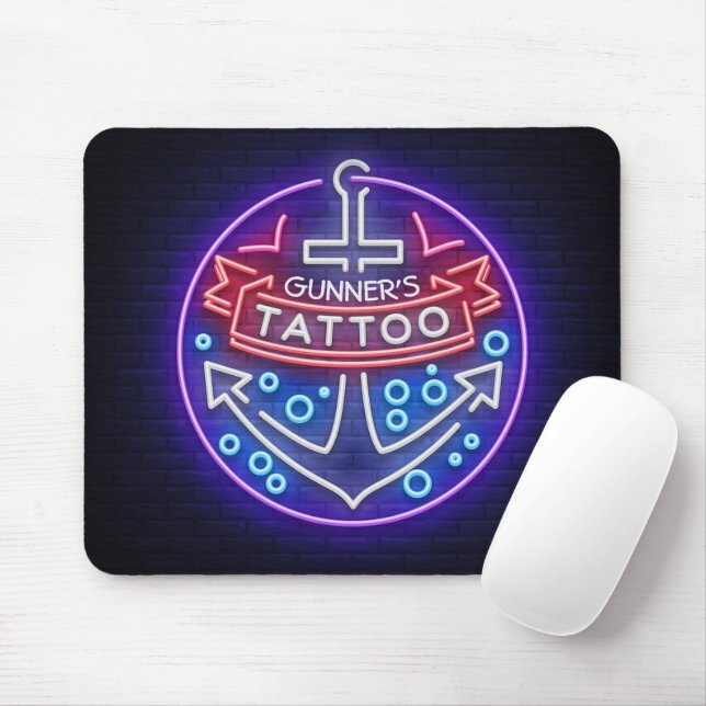 Mousepad Estilo Náutico Neon Compre de Tatuagem Personaliza (Com mouse)