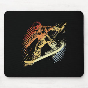 Mousepad Estilo Retroativo Gráfico Snowboardin Alpino
