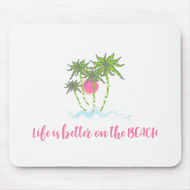 Mousepad Estilo tropical de praia Gráfico de verão (Frente)