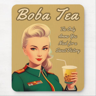 Mousepad Estilo Vintage engraçado Boba Tea Retro Humor