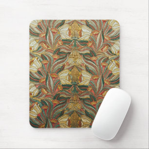 Mousepad Estilo William Morris Rosa Verde Botânico