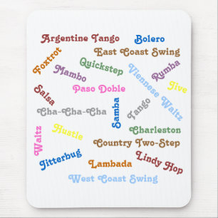 Mousepad Estilos da dança de salão de baile