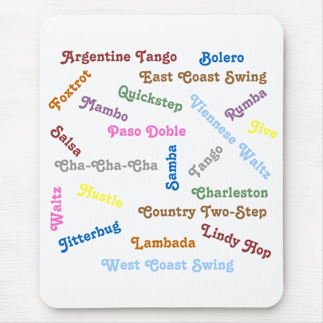 Mousepad Estilos da dança de salão de baile (Frente)