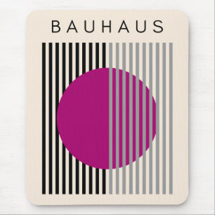 Mousepad Estirpes de Círculo Roxo de Arte Moderna Bauhaus