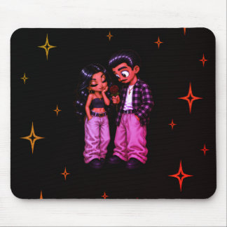 Mousepad Estojo de Telefone com Estrelas Douradas e Rosa Ve