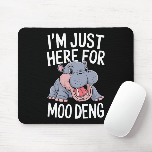 Mousepad Estou aqui para Moo Deng Cute Baby Hippo (Com mouse)