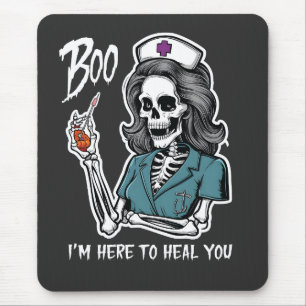 Mousepad Estou aqui para te curar... Enfermeira Halloween.