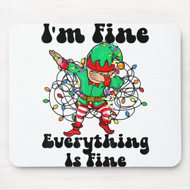 Mousepad Estou bem, está tudo bem, Luzes de Natal Dabbi (Frente)