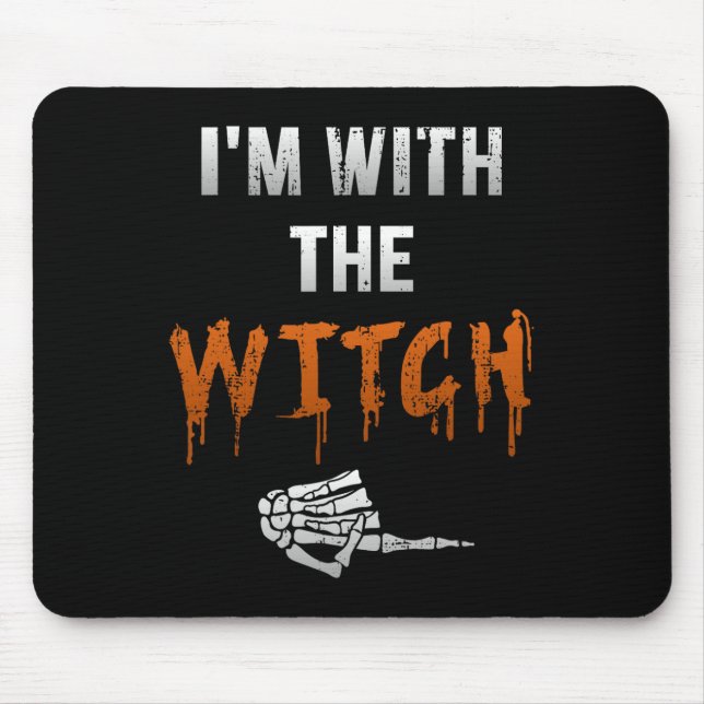 Mousepad Estou com o Dia de as Bruxas engraçado de Mão da B (Frente)