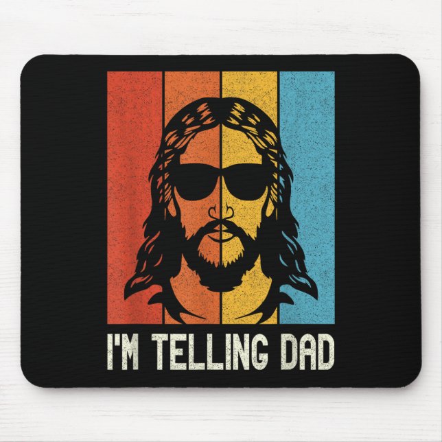 Mousepad Estou Contando ao Papai - Jesus Usando Óculos de S (Frente)