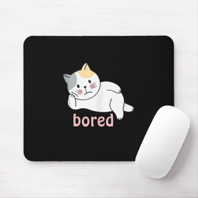 Mousepad Estou entediado gatinho fofo Animal (Com mouse)