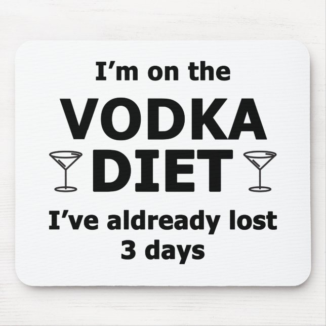 Mousepad Estou na Dieta Vodka (Frente)