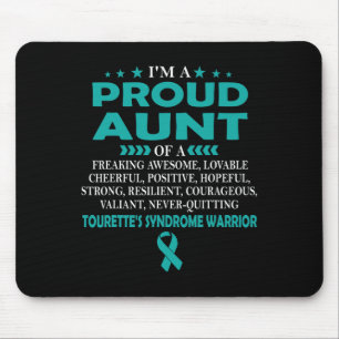 Mousepad Estou orgulhosa, tia do guerreiro da síndrome de T