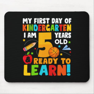 Mousepad Estou pronto para aprender meu primeiro dia de edu
