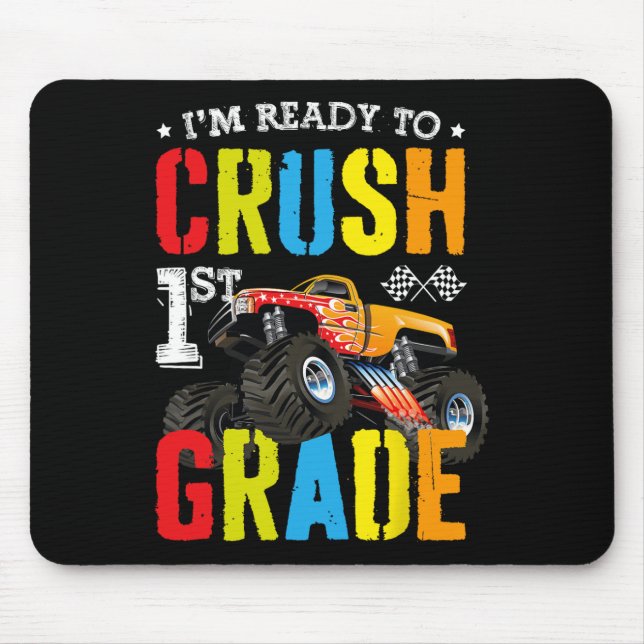 Mousepad Estou Pronto Para Esmagar Caminhão Monstro Menino  (Frente)
