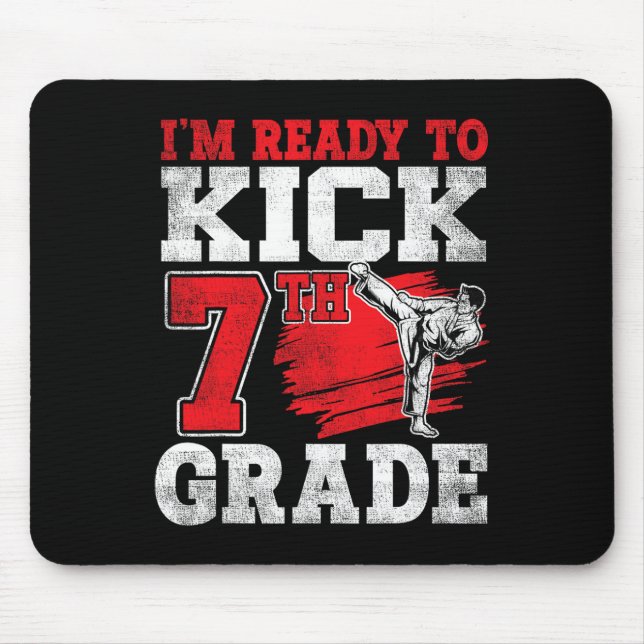 Mousepad Estou pronto para levar Karate à escola. (Frente)