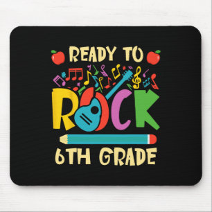 Mousepad Estou pronto para retornar à escola a guitarra do