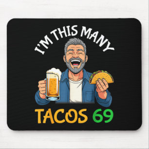 Mousepad Estou Tão Tacos 69 Anos Homem Bebendo Cerveja