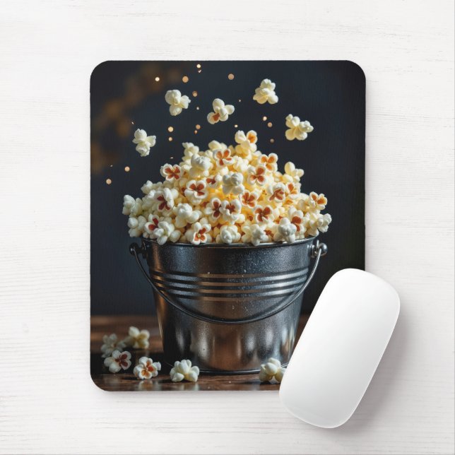 Mousepad Estourando Pipoca Em Balde De Metal (Com mouse)