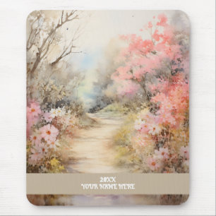 Mousepad Estrada de Flor Rosa