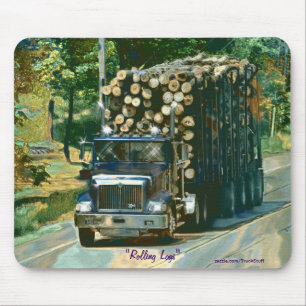 Mousepad Estrada de registo do caminhão que conduz a arte
