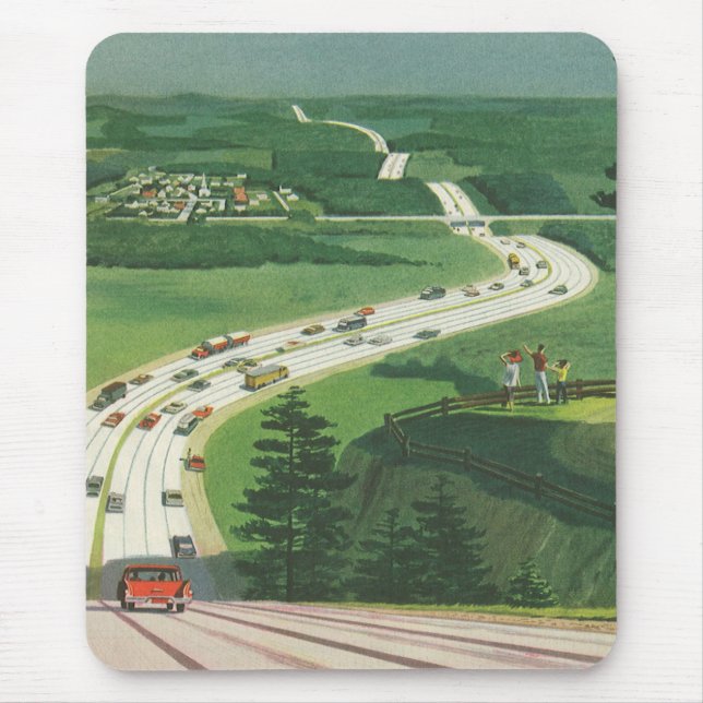 Mousepad Estradas Panorâmicas Americanas Antigas, Viagem de (Frente)