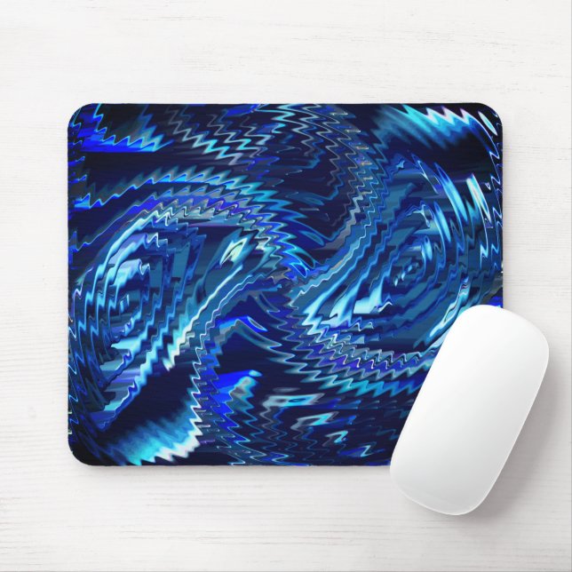 Mousepad Estrela azul ondulada com traçados em ziguezague (Com mouse)