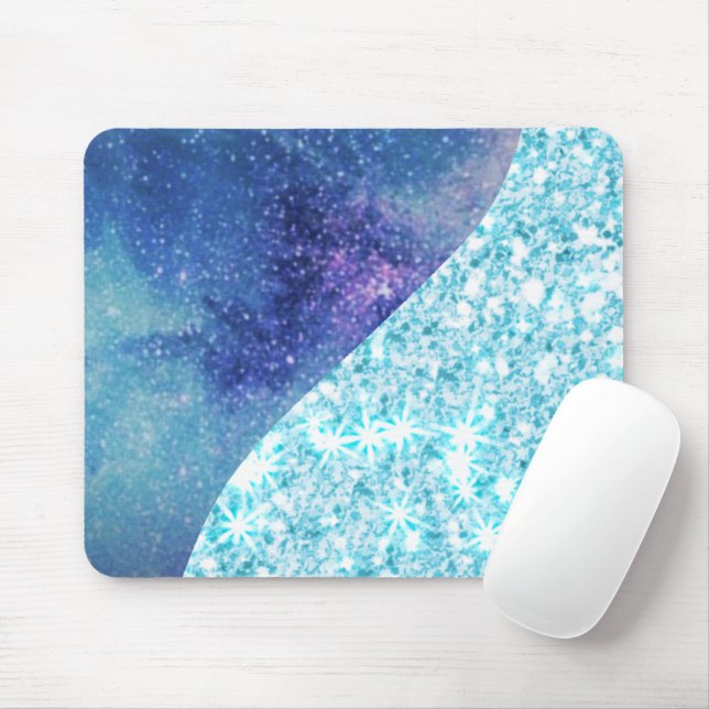 Mousepad Estrela brilhante de galáxias de gradiente moderno (Com mouse)