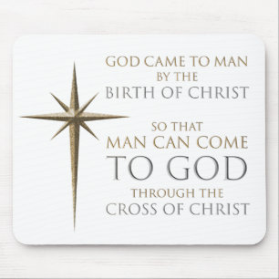 Mousepad Estrela da Fé Cristã de Natal: Nascimento e Cruz