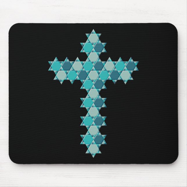 Mousepad Estrela da Illusão Óptica Azul de David Star (Frente)