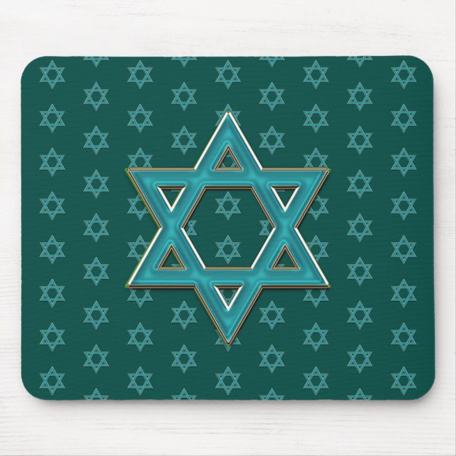 Mousepad Estrela de Davi Azul Metálico (Frente)