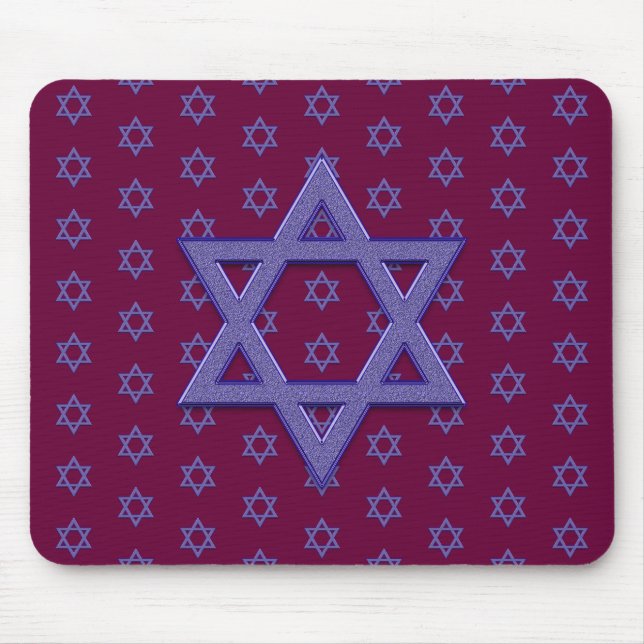 Mousepad Estrela de Davi Roxa Seamless (Frente)
