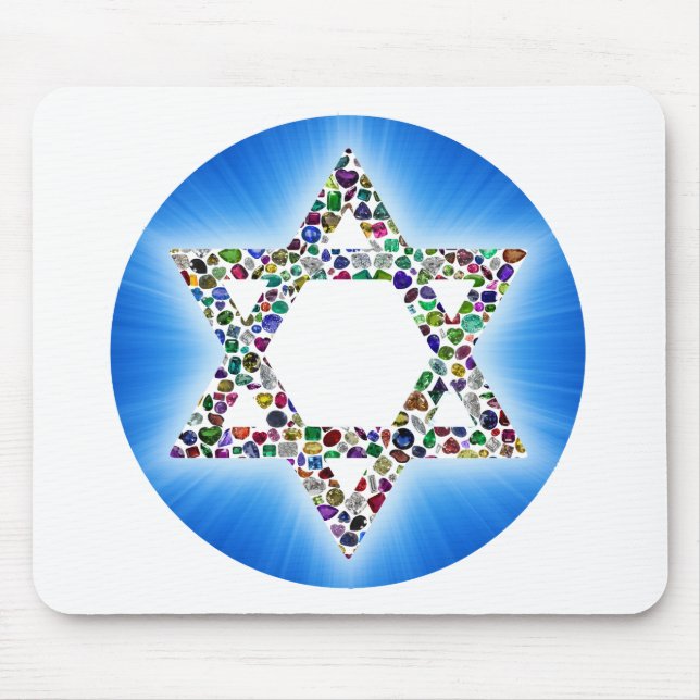 Mousepad Estrela de David feita com Gemstones (Frente)