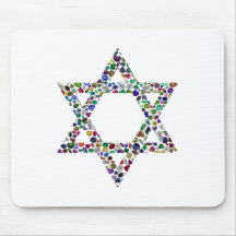 Estrela de David feita com Gemstones em Todas as C