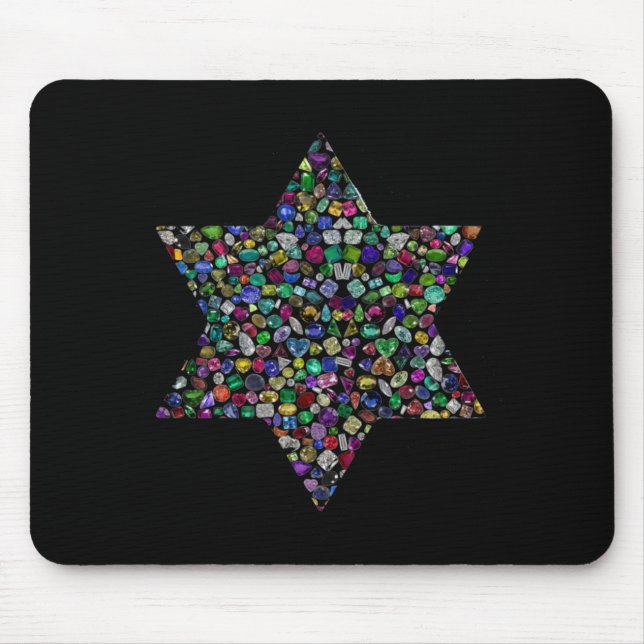 Mousepad Estrela de David feita com Gemstones em Todas as C (Frente)