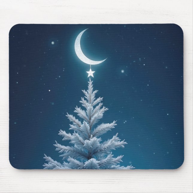 Mousepad Estrela de Natal Perigosa de Lua Crescente (Frente)