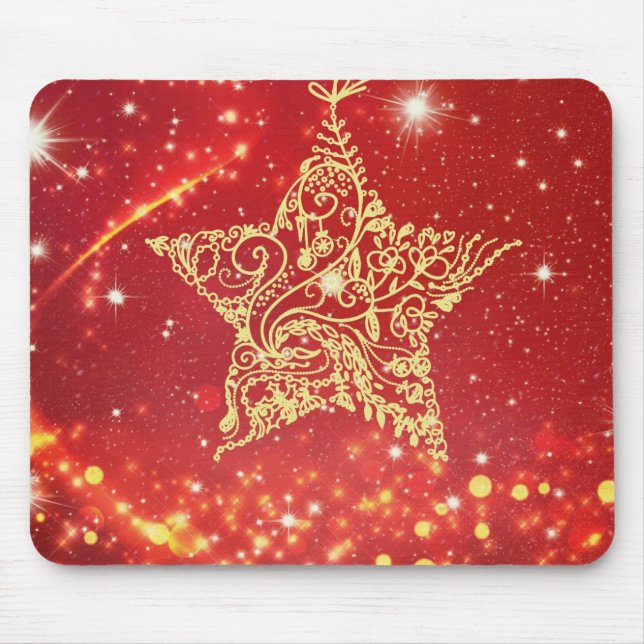 Mousepad Estrela de Natal Vermelha (Frente)