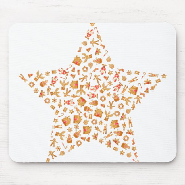 Mousepad Estrela de pão de Natal (Frente)