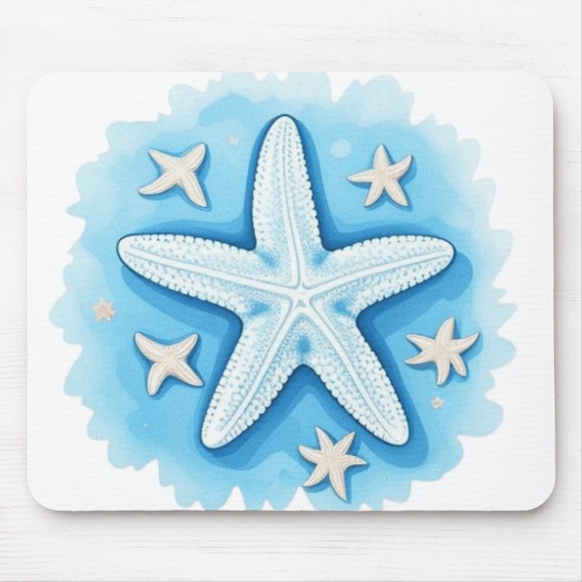 Mousepad Estrela-do-mar em Azul (Frente)