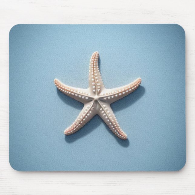 Mousepad Estrela-do-mar Exótica com Fundo Azul (Frente)