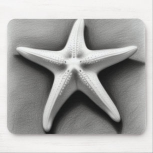 Mousepad Estrela-do-mar Preta e Branca