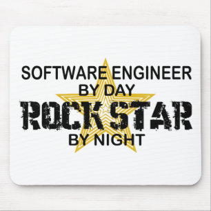 Mousepad Estrela do rock da Software Engineer em a noite