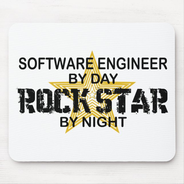 Mousepad Estrela do rock da Software Engineer em a noite (Frente)