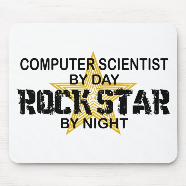 Mousepad Estrela do rock do cientista de computador (Frente)